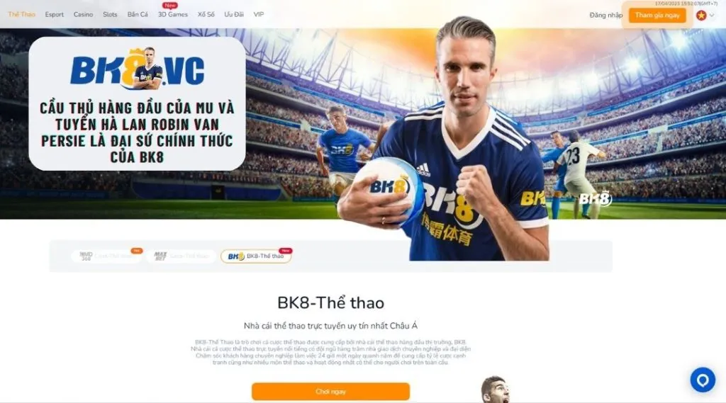 Robin van Persie là đại sứ thương hiệu BK8